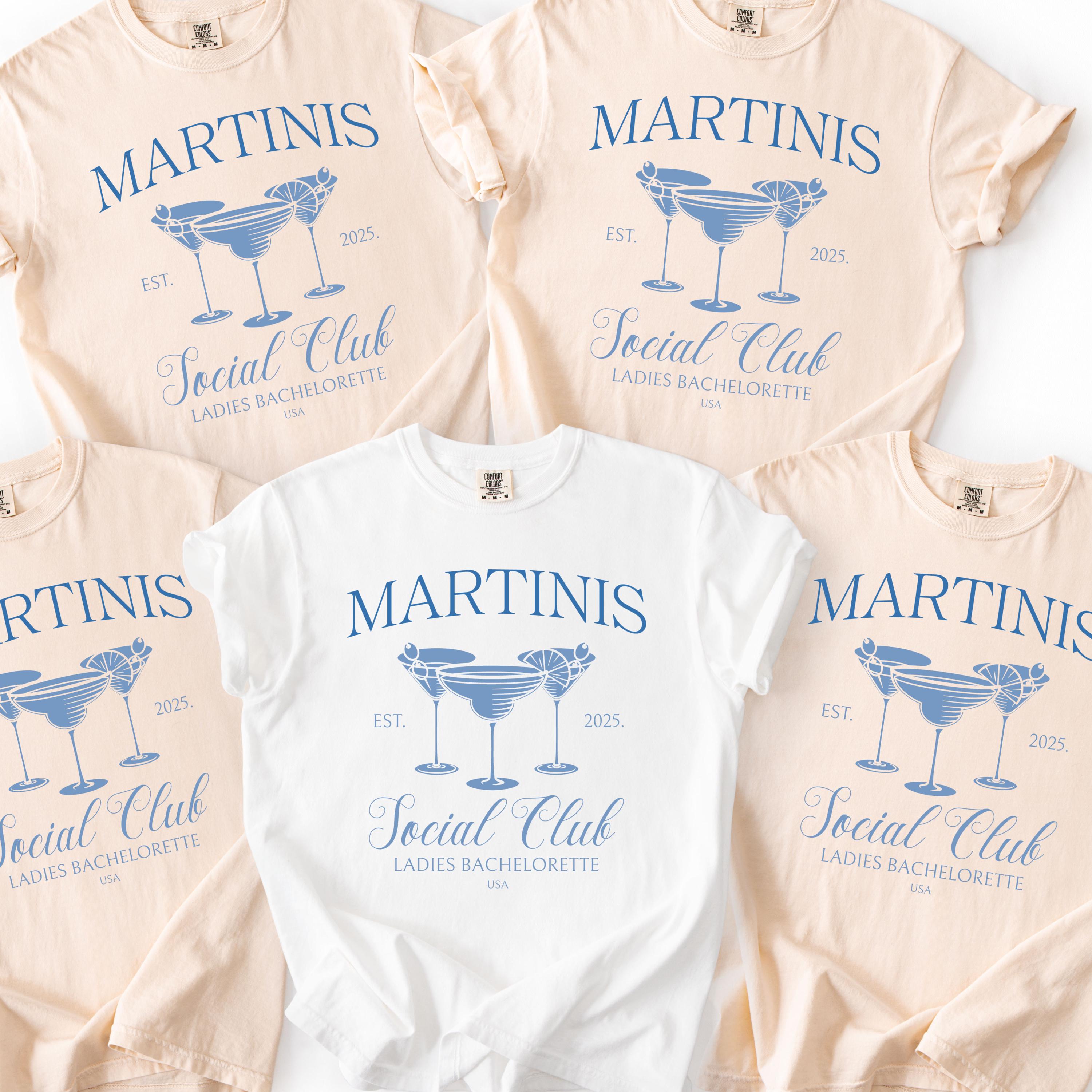 Martinis Social Club, Bachelorette party- Bride Crew Tee, Sorority Shirt