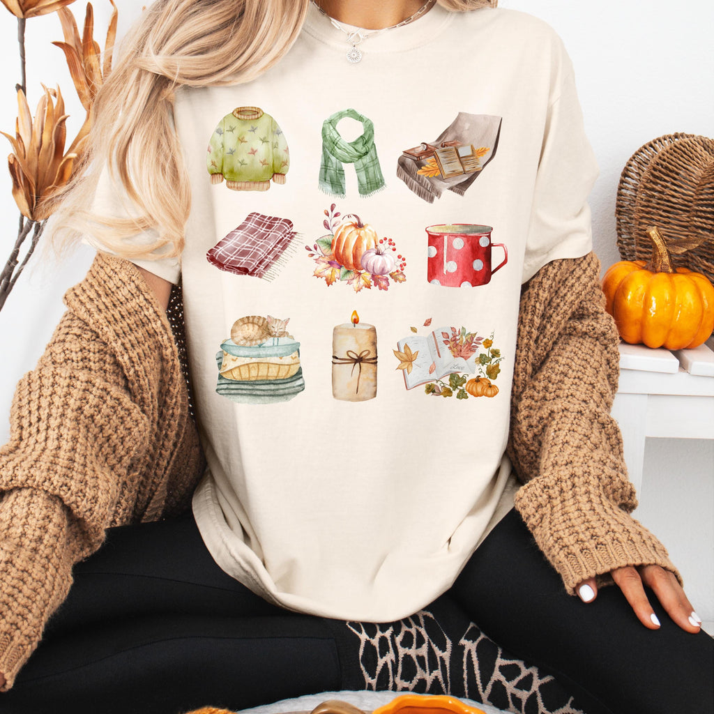 Cozy Fall Vibes Comfort Colors Tee, Autumn Graphic Shirt