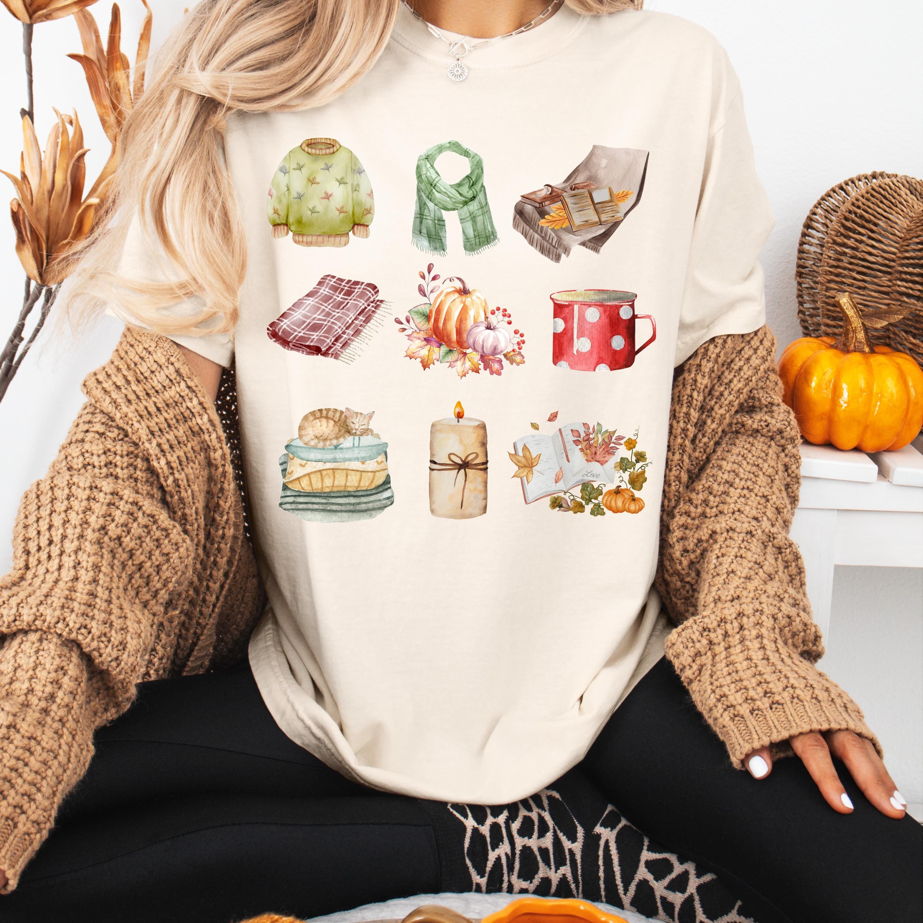 Cozy Fall Vibes Comfort Colors Tee, Autumn Graphic Shirt