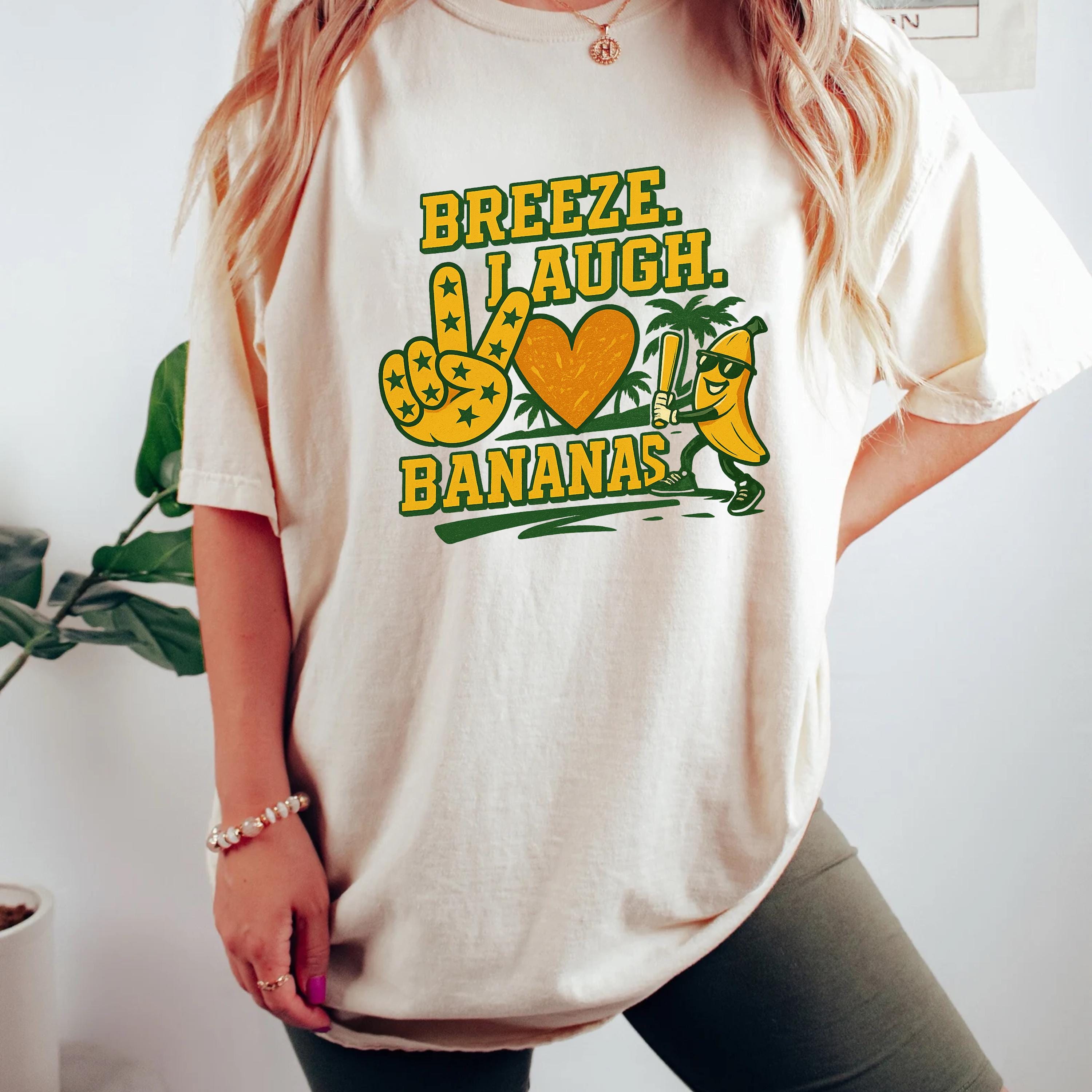 Peace Love Bananas T-Shirt: Funny Retro Fruit Graphic Tee