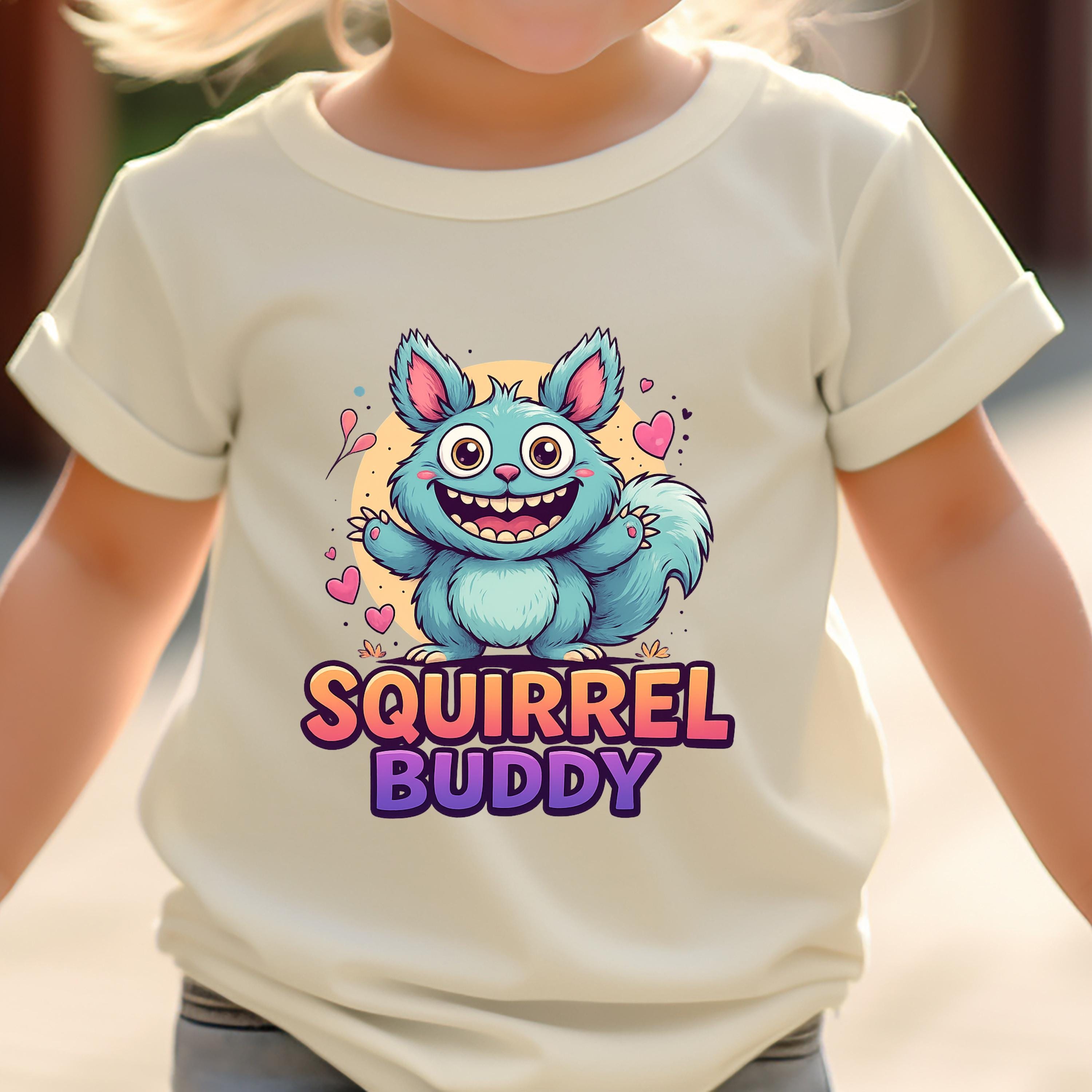 Squirrel Buddy Kids T-Shirt: Pastel Kawaii Style