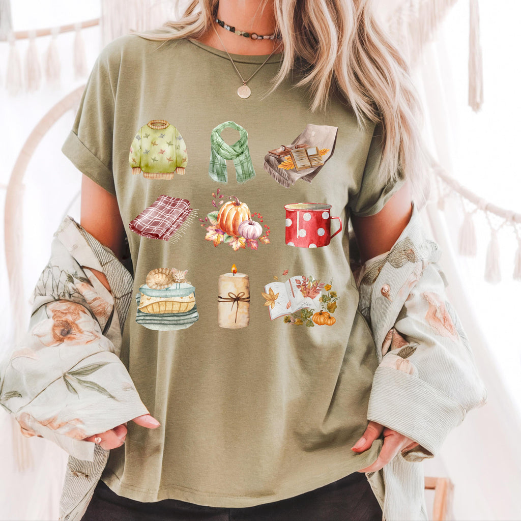 Cozy Fall Vibes Comfort Colors Tee, Autumn Graphic Shirt