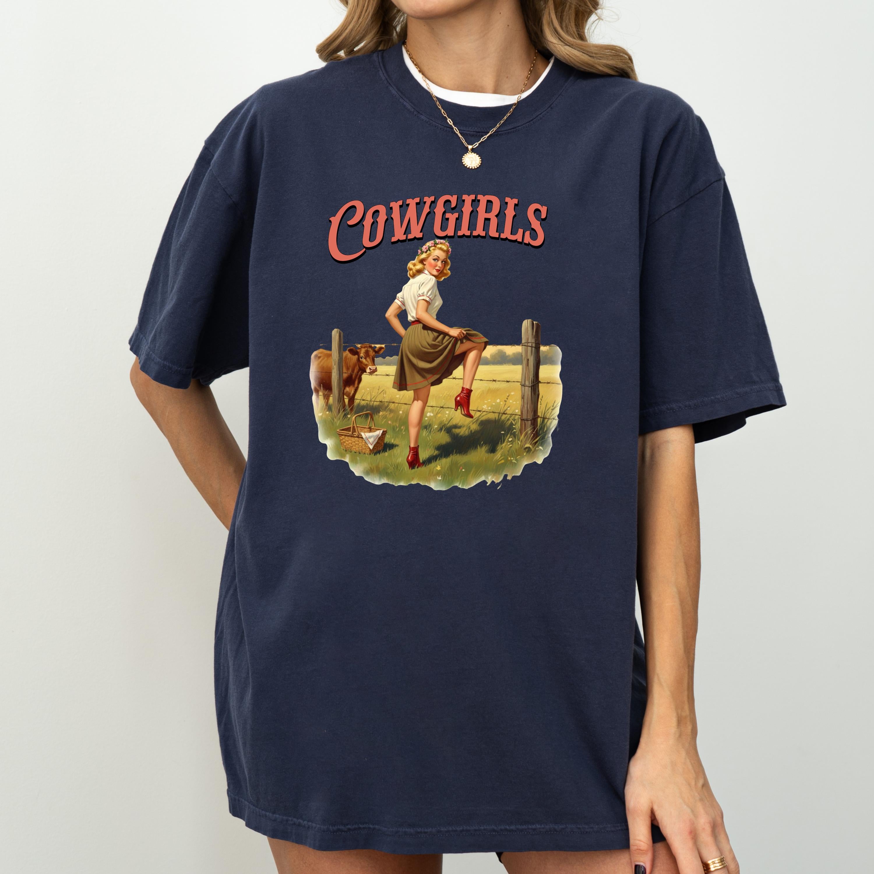 Retro Cowgirl Shirt: Vintage Western Graphic Tee,
