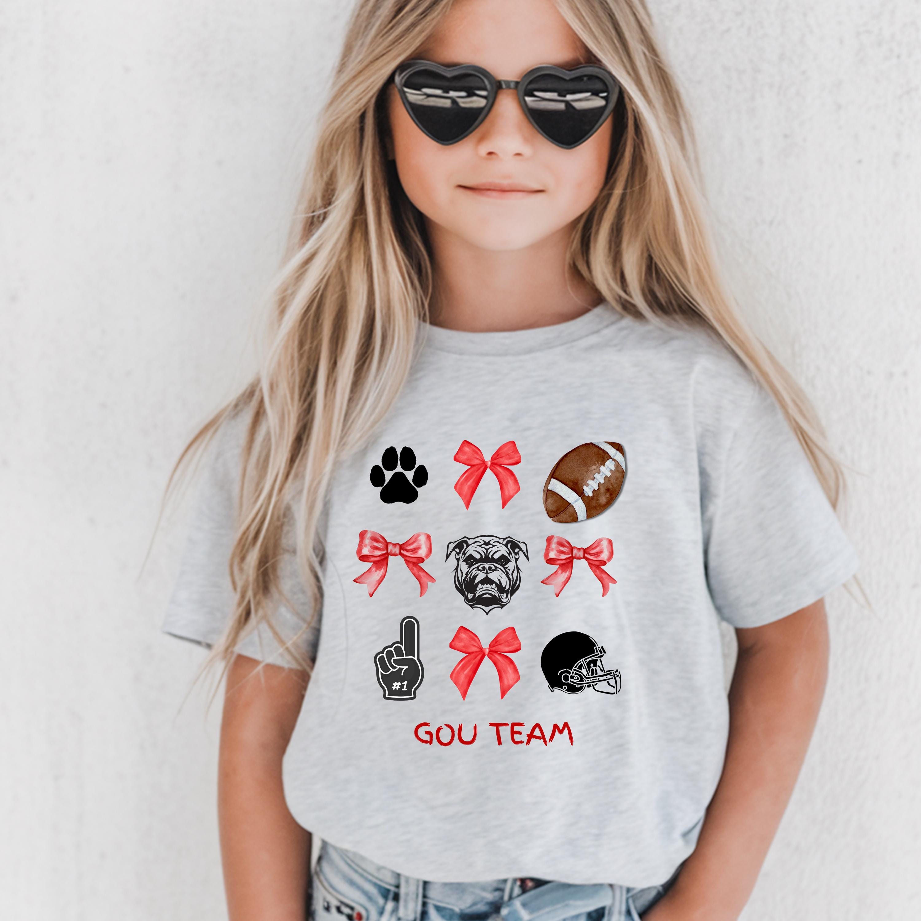 Kids Bulldogs Game Day Football T-Shirt, School Spirit!