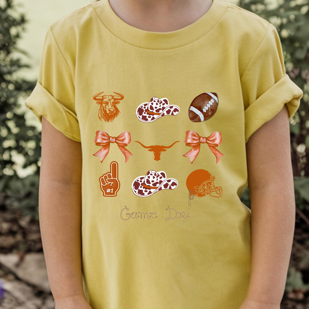 Kids Game Day Shirt, Western Football Tee, Texas Youth Gameday Vibe
