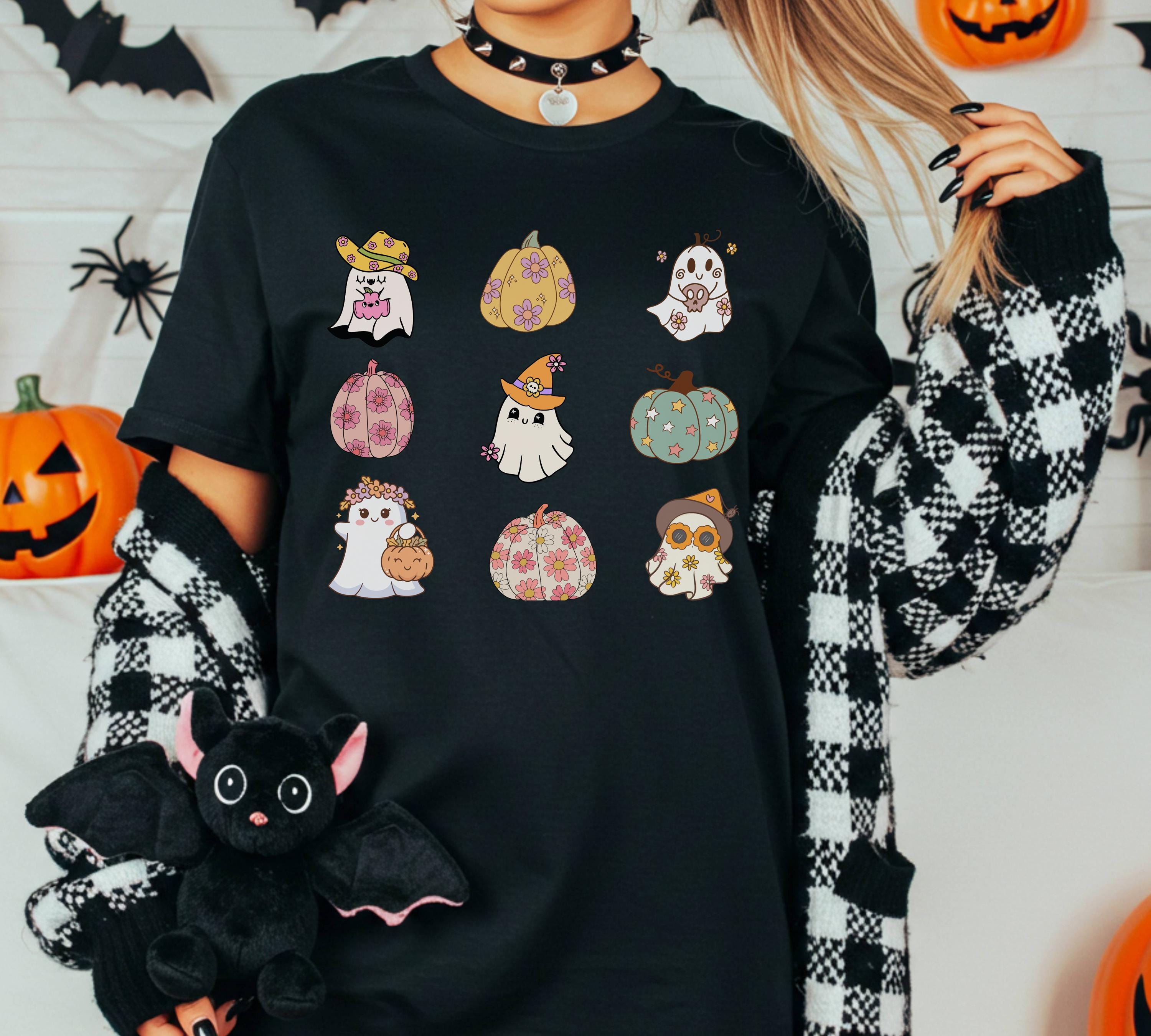 Pastel Ghost Pumpkin Tee - Spooky Vibes