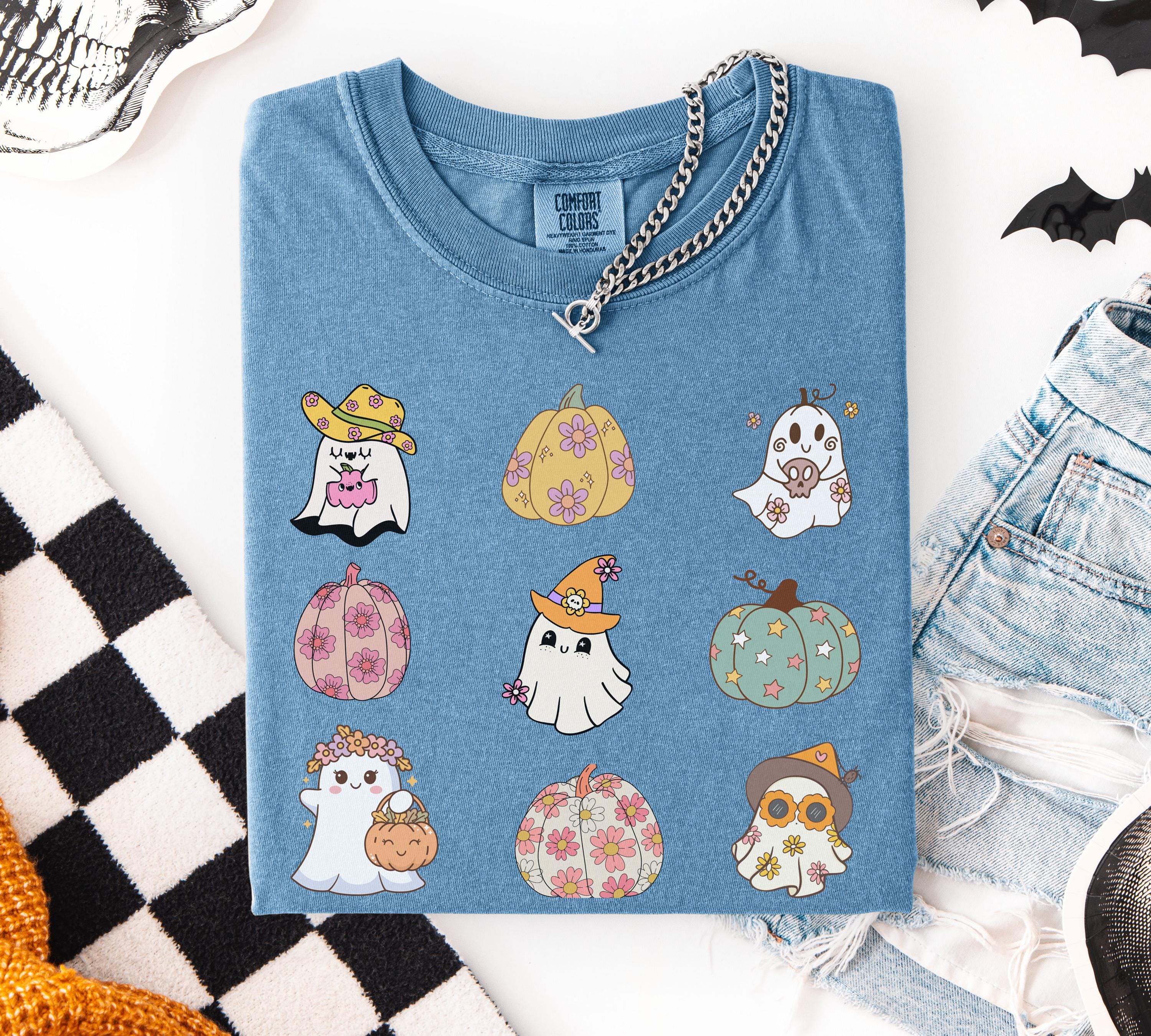 Pastel Ghost Pumpkin Tee - Spooky Vibes